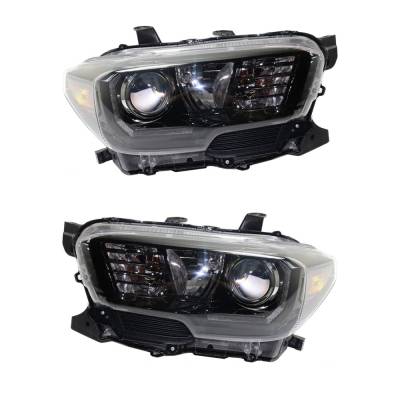 Rareelectrical - New Pair Of Halogen Headlights Compatible With Toyota Tacoma Trd Off-Road Crew 3.5L 2017 2018 2019