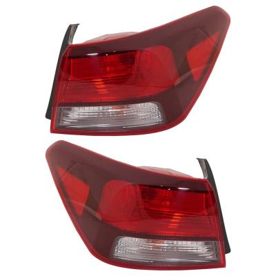 Rareelectrical - New Halogen Outer Pair Tail Lights Compatible With Kia Rio S 1.6L 2018 2019 2020 2021 2022 2023 By