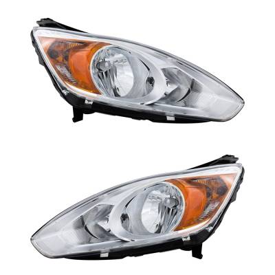 Rareelectrical - New Pair Of Headlights Compatible With Ford C-Max Hybrid Sel Hatchback 2013 2014 2015 2016 By Part