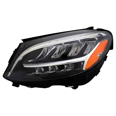 Rareelectrical - New Left Side Headlights Compatible With Mercedes-Benz C300 4Matic Plastic Halogen Bulb High And Low