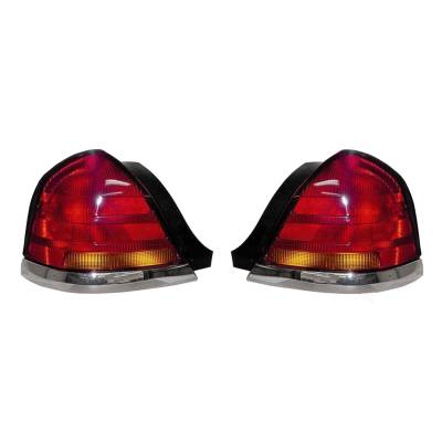 Rareelectrical - New Tail Light Pair Compatible With Ford Crown Victoria Lwb 2002-2003 Fo2800150 3W7z13405ca