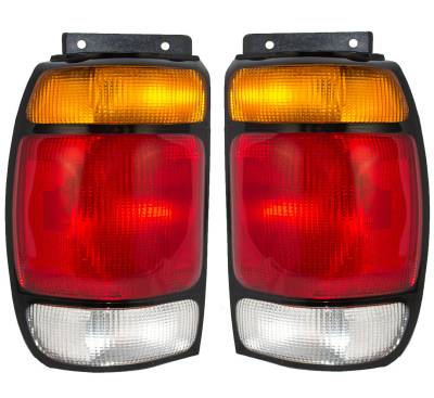 Rareelectrical - New Pair Of Tail Lights Compatible With Mercury Mountaineer 1997 Fo2801113 F67z 13404 Aa F67z13405aa