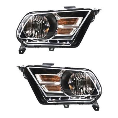 Rareelectrical - New Pair Of Halogen Headlights Compatible With Ford Mustang Base Coupe 2 Door 2010 2011 2012 2013