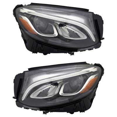 Rareelectrical - New Pair Of Headlights Compatible With Mercedes-Benz Glc300 Base 4-Door 2.0L 2016 2017 2018 2019 By