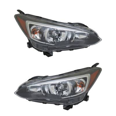 Rareelectrical - New Pair Of Halogen Headlights Compatible With Subaru Impreza Base Sedan 4 Door 2.0L 2017 2018 2019