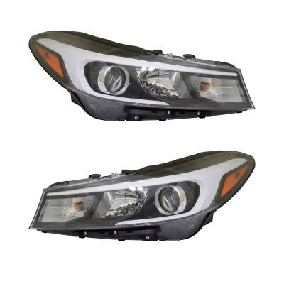 Rareelectrical - New Pair Of Halogen Headlights Compatible With Kia Forte Lx Sedan 4 Door 2.0L 2017 2018 By Part