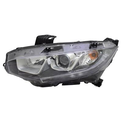 Rareelectrical - New Left Halogen Headlight Compatible With Honda Civic Lx-P Coupe 2 Door 2.0L 2016 2017 2018 By Part