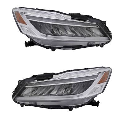 Rareelectrical - New Pair Of Led Headlights Compatible With Honda Accord Touring Sedan 4 Door 3.5L 2016 2017 By Part