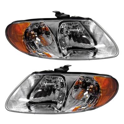 Rareelectrical - New Pair Of Headlights Compatible With Dodge Grand Caravan Base Mini Cargo Van 2006 2007 By Part