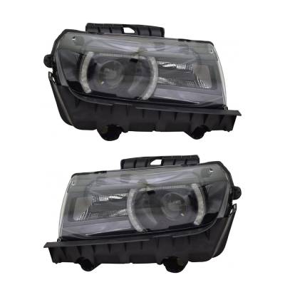 Rareelectrical - New Pair Of Headlights Compatible With Chevrolet Camaro Ss Convertible 2014 2015 By Part Numbers