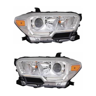 Rareelectrical - New Pair Of Halogen Headlights Compatible With Toyota Tacoma Trail Special Edition Crew Cab Pickup