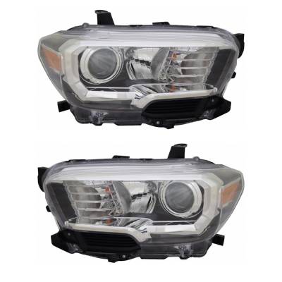 Rareelectrical - New Pair Of Halogen Headlights Compatible With Toyota Tacoma Trd Off-Road Crew Cab Pickup 3.5L 2018