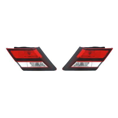 Rareelectrical - New Pair Inner Tail Lights Compatible With Honda Civic Lx Se Si Touring 2013-2015 Ho2802105