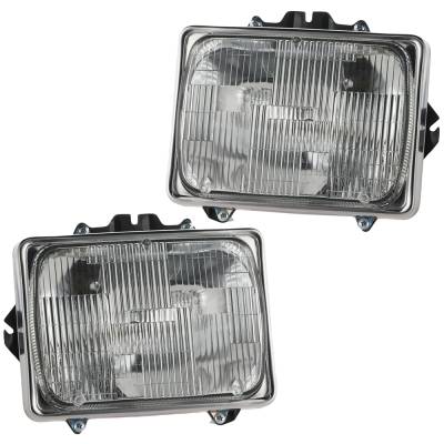 Rareelectrical - New Pair Of Headlights Compatible With Ford Bronco Custom Eddie Bauer Northland Ranger Xls Xlt Sport