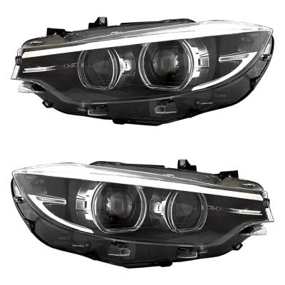 Rareelectrical - New Pair Of Led Headlights Compatible With Bmw 430I 440I Xdrive M4 Base Convertible 2018 2019 2020