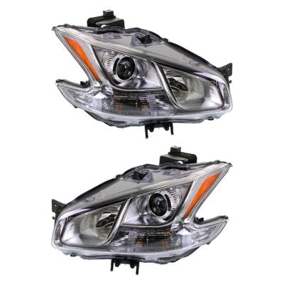 Rareelectrical - New Pair Of Halogen Headlight Compatible With Nissan Maxima Sedan 2009-2014 By Part Number