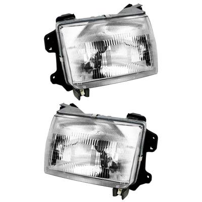 Rareelectrical - New Pair Of Headlights Compatible With Nissan Frontier Se Xe Extended Cab Pickup 2.4L 3.3L 1998 1999