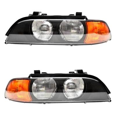 Rareelectrical - New Pair Of Headlights Compatible With Bmw 528I 540I 2.8L 4.4L 1998 1999 2000 By Part Numbers 63 12