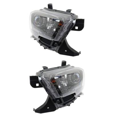 Rareelectrical - New Pair Of Halogen Headlights Compatible With Toyota Tacoma Trd Off-Road Crew 3.5L 2017 2018 2019 - Image 4