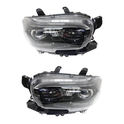 Rareelectrical - New Pair Of Halogen Headlights Compatible With Toyota Tacoma Trd Off-Road Crew 3.5L 2017 2018 2019 - Image 5