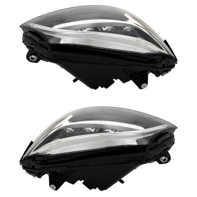 Rareelectrical - New Pair Of Headlights Compatible With Mercedes-Benz C300 4Matic Plastic Halogen Bulb High And Low - Image 5