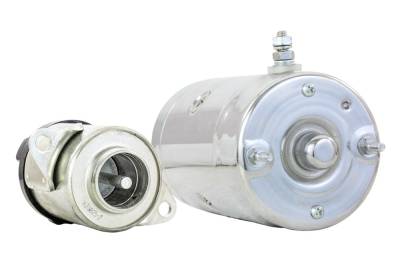 Rareelectrical - New Chrome Starter & Solenoid Compatible With Harley Davidson Super Glide Disc Glide Fxrdg 1984 - Image 1