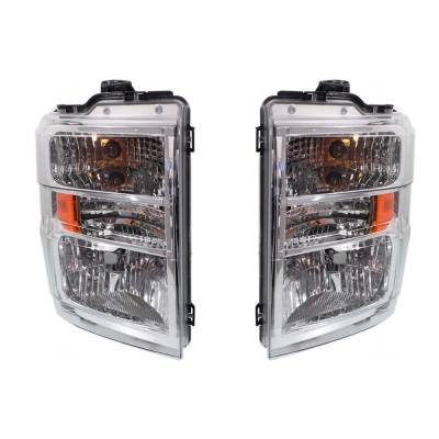 Rareelectrical - New Pair Of Halogen Headlights Compatible With Ford E-350 Super Duty Base Cutaway Van 2 Door 5.4L - Image 5