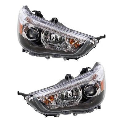 Rareelectrical - New Pair Of Headlights Compatible With Mitsubishi Outlander Sport Se 2011 2012 2013 2014 2015 2016 - Image 7