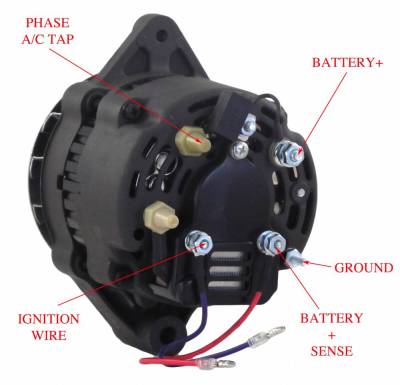 Rareelectrical - New Alternator Compatible With Hardin Marine Jacuzzi Jet Sterndrive Various Models 110333 110343 - Image 3