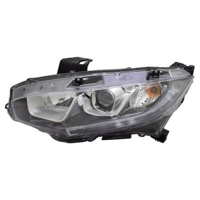 Rareelectrical - New Left Halogen Headlight Compatible With Honda Civic Lx Ex Sedan 2.0L 2016 2017 2018 By Part - Image 7