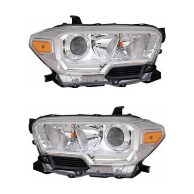 Rareelectrical - New Pair Of Halogen Headlights Compatible With Toyota Tacoma Trail Special Edition Crew Cab Pickup - Image 9