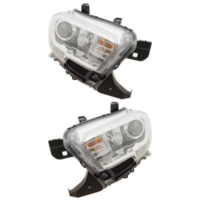 Rareelectrical - New Pair Of Halogen Headlights Compatible With Toyota Tacoma Trd Off-Road Crew Cab Pickup 3.5L 2018 - Image 5