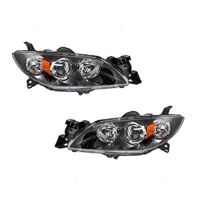 Rareelectrical - New Pair Headlights Compatible With Mazda 3 Sedan 2004-09 Ma2518108 Bn8p-51-0K0d Bn8p510l0d - Image 9