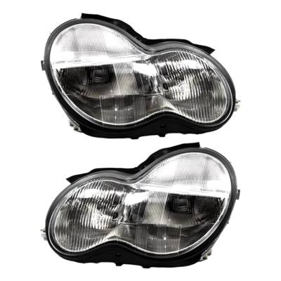 Rareelectrical - New Pair Of Halogen Headlight Compatible With Mercedes-Benz C320 Base Sedan 2001-2004 By Part Number - Image 3