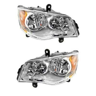 Rareelectrical - New Pair Of Halogen Headlights Compatible With Chrysler Town & Country Walter P. Chrysler Signature - Image 9